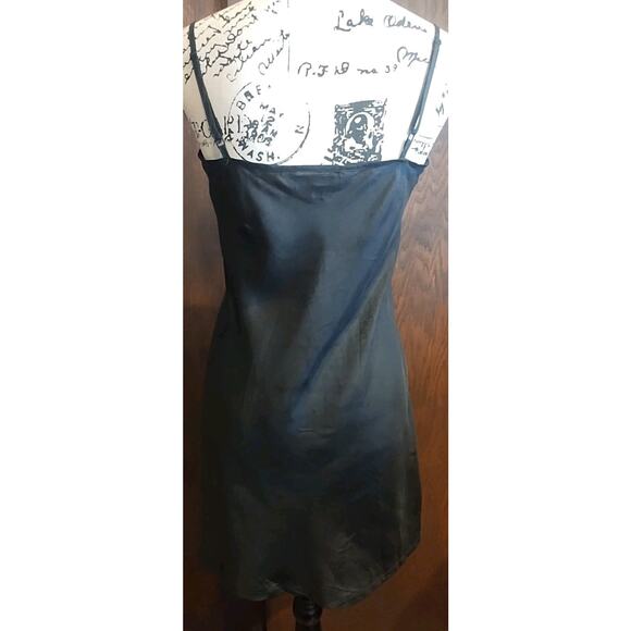 Vintage Trina Turk Black Mini Slip Dress Womens 4 Silk Lined Adjustable - Picture 2 of 5